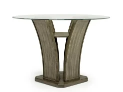 Dapper Round Counter Height Dining Table & 4 Stools In Gray