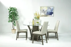 Dapper Round Dining Table & 4 Chairs In Brown