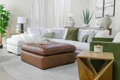 Dennon Sofa Chaise Sectional In Pebble, Right Facing