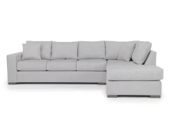 Dennon Sofa Chaise Sectional In Pebble, Right Facing