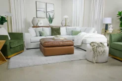 Dennon Sofa Chaise Sectional In Pebble, Right Facing