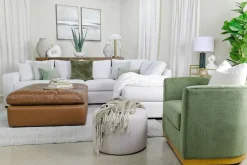 Dennon Sofa Chaise Sectional In Pebble, Right Facing