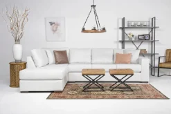 Dennon Sofa Chaise Sectional In Pebble, Right Facing