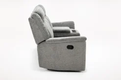 Derby Reclining Console Loveseat In Light Gray