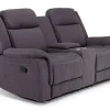 Diamond Reclining Console Loveseat In Gray
