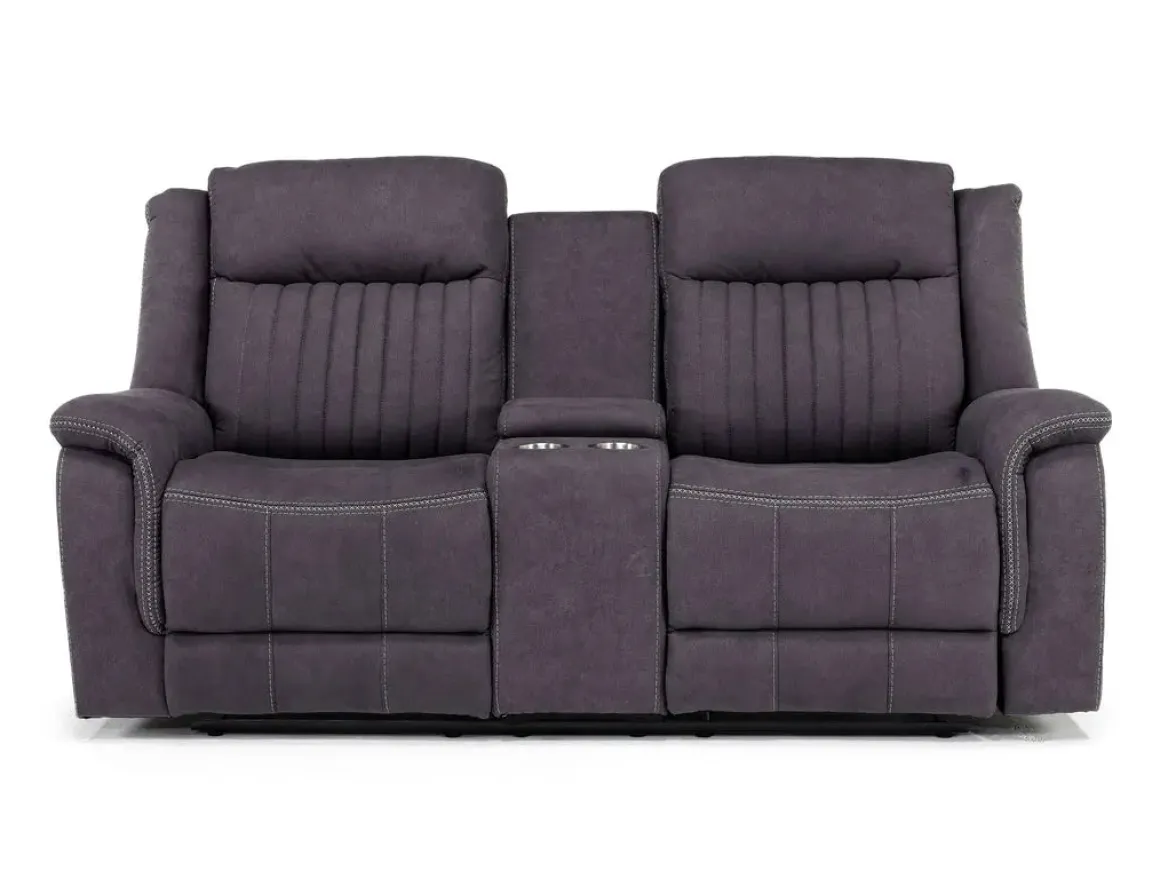 Diamond Reclining Console Loveseat In Gray