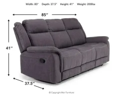 Diamond Reclining Sofa In Gray