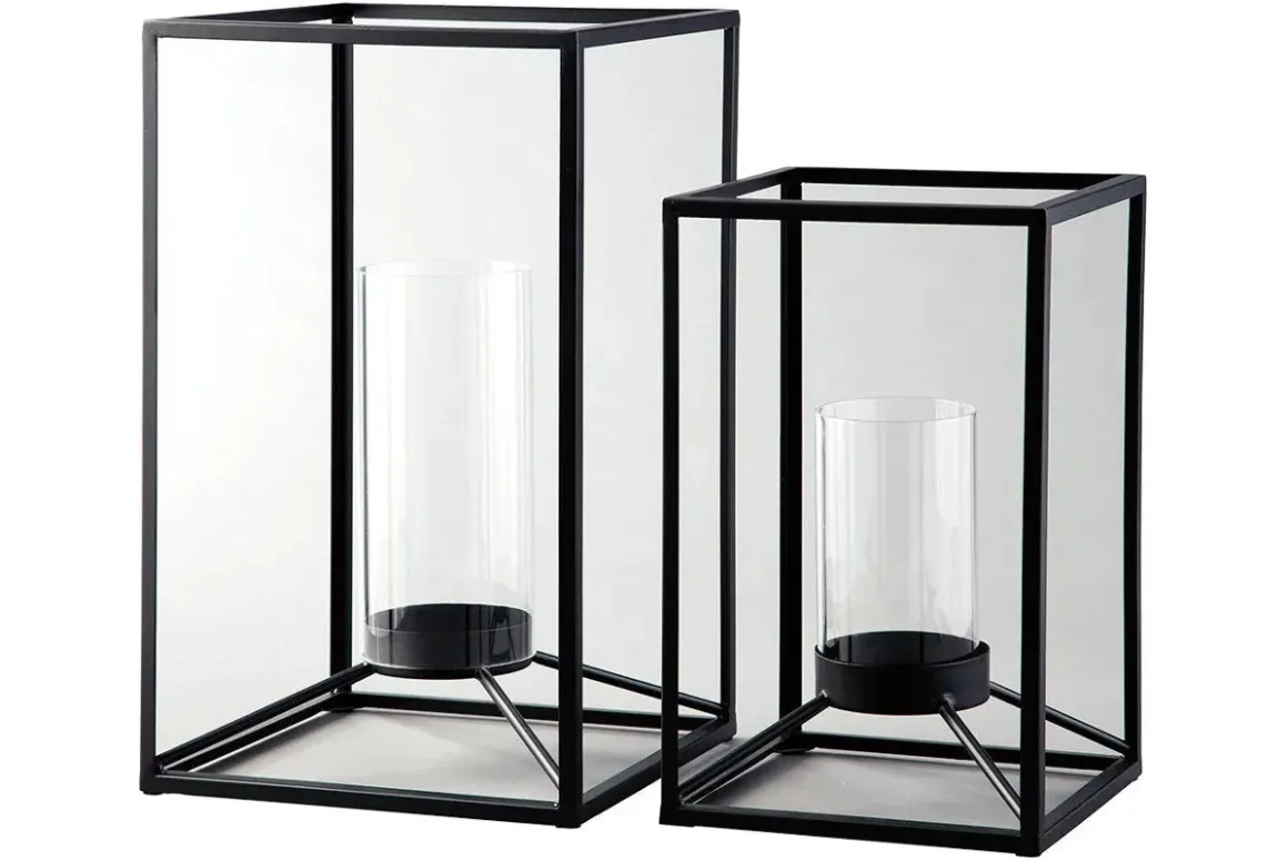 Dimtrois Lanterns In Black, Set Of 2