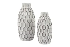 Dionna Vases In White, Set Of 2