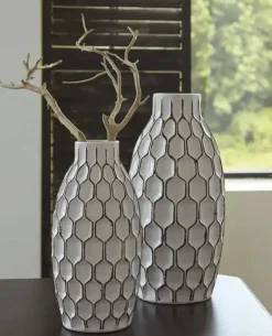 Dionna Vases In White, Set Of 2