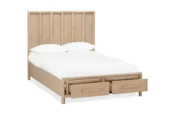 Dorsey Panel Bed, Dresser, Mirror & 2 Drawer Nightstand In Granola, Queen