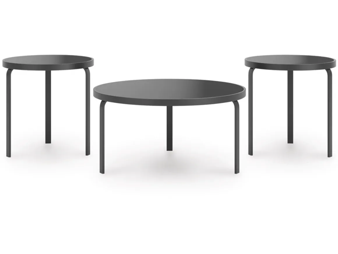 Dorylin Coffee Table W/ 2 End Tables In Black