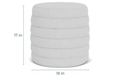Duntler Accent Ottoman In Ivory