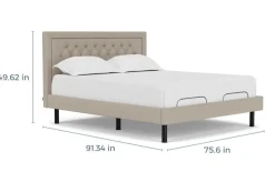 Duo Linen Adjustable Foundation Bed In Natural, Queen
