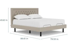 Duo Linen Adjustable Foundation Bed In Natural, Queen