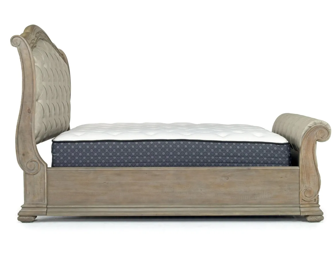 Durango Upholstered Sleigh Bed In Fawn, Queen
