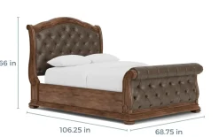 Durango Upholstered Sleigh Bed In Fawn, Queen