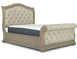 Durango Upholstered Sleigh Bed In Fawn, Queen