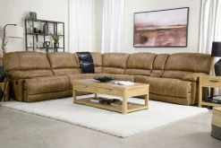 Dusty 6 Piece Reclining Sectional In Bonanza Silt
