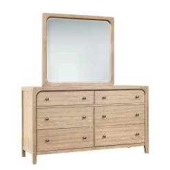 Easton Upholstered Storage Bed, Dresser, Mirror & Nightstand In Natural, Ca King