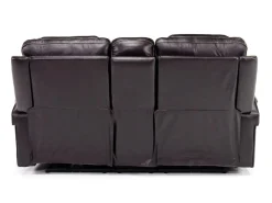 Echo 3 Power Console Loveseat In Rainier Walnut Leather