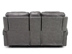 Echo 3 Power Console Loveseat In Rainier Walnut Leather