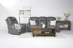 Echo 3 Power Recliner In Rainier Storm Leather