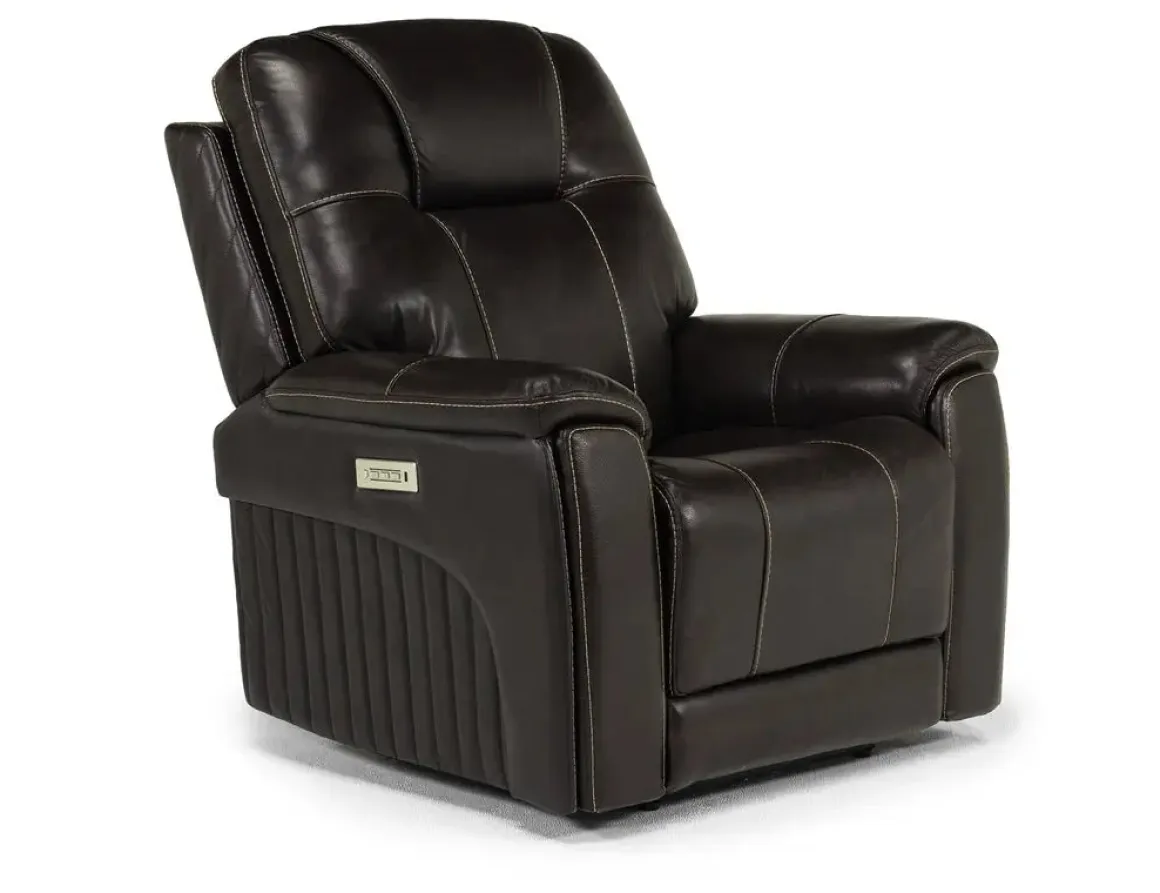 Echo 3 Power Recliner In Rainier Storm Leather