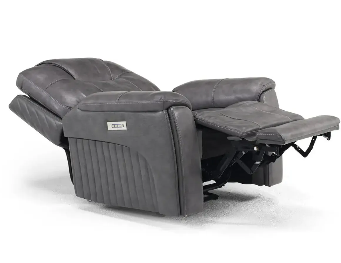 Echo 3 Power Recliner In Rainier Storm Leather