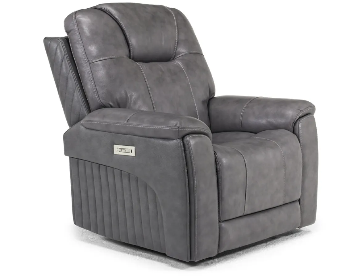 Echo 3 Power Theater Recliner W/ Immersive Sound In Rainier Walnut Leather
