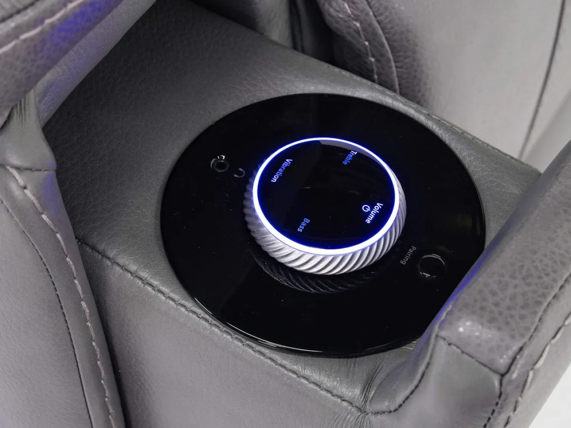 Echo 3 Power Theater Recliner W/ Immersive Sound In Rainier Walnut Leather