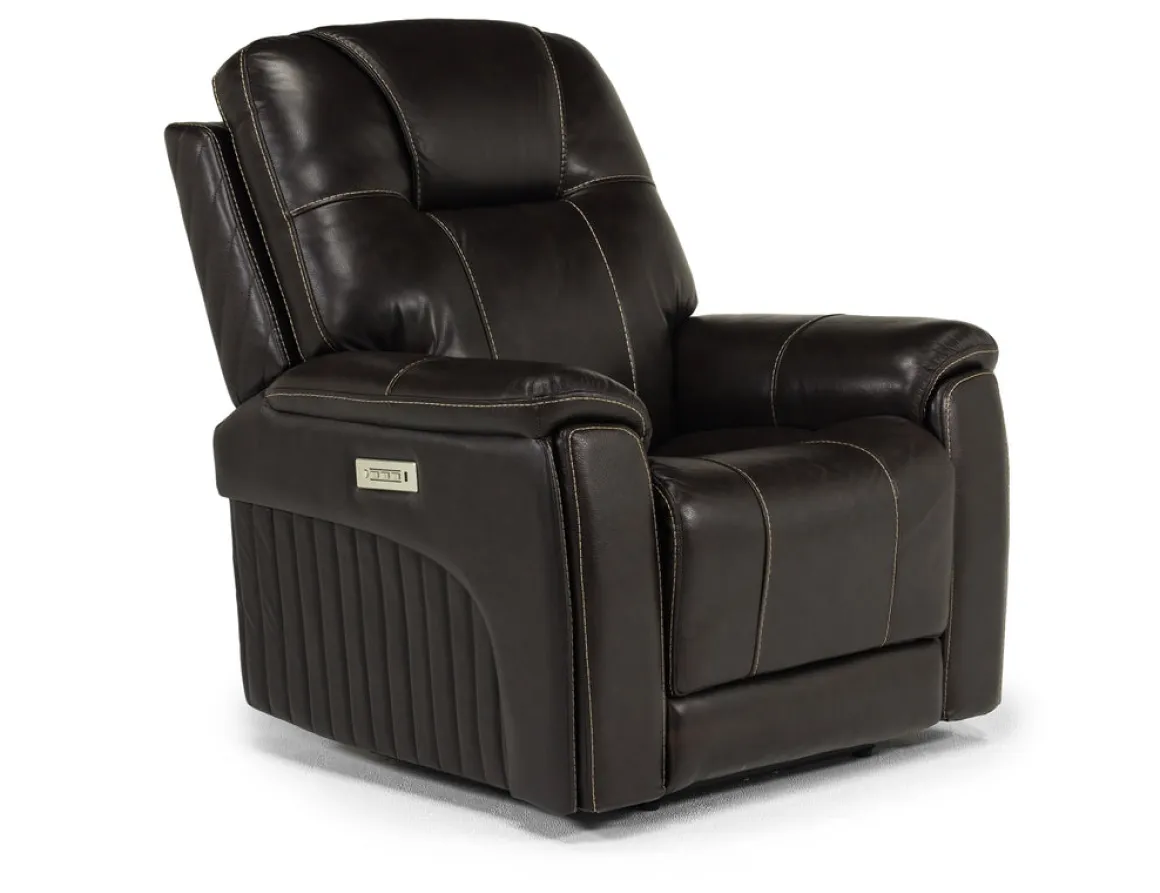 Echo 3 Power Theater Recliner W/ Immersive Sound In Rainier Walnut Leather
