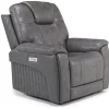Echo 3 Power Theater Recliner W/ Immersive Sound In Rainer Storm Leather