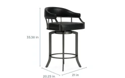 Edy Counter Height Stool In Mineral & Black, Swivel