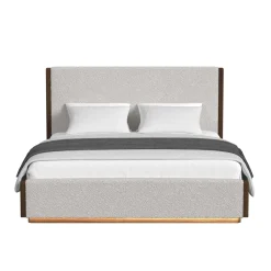 Elm Upholstered Bed W/ Lights In Brown, Queen