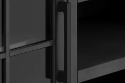 Eloise Fireplace Console In Black & Whiskey, 96 Inch