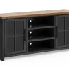 Eloise Media Console In Black & Whiskey, 66 Inch