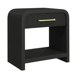 Emberly 2 Drawer Nightstand In Black