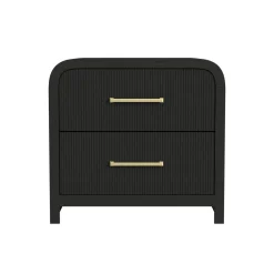 Emberly 2 Drawer Nightstand In Black