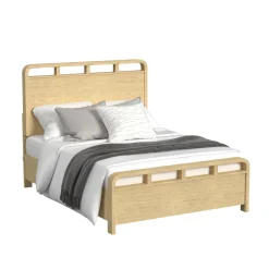 Emberly Panel Bed, Dresser, Mirror & Nightstand In Black, Twin