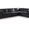 Emillia 4 Piece Sectional In Black