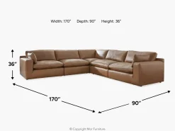 Emillia 6 Piece Sectional In Caramel