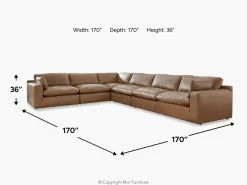 Emillia 7 Piece Sectional In Caramel