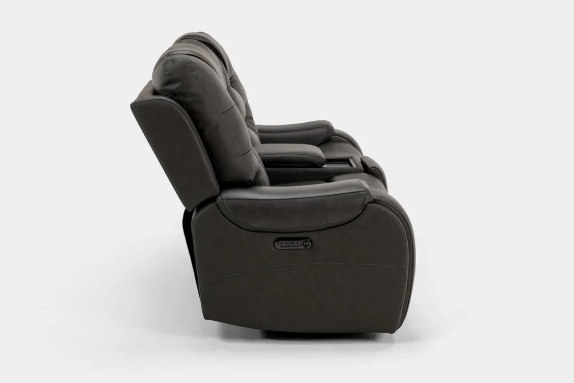 Estilo 2 Power Console Loveseat In Canyon Gray
