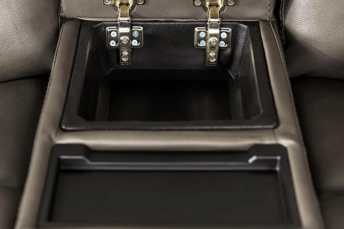 Estilo 2 Power Console Loveseat In Canyon Gray