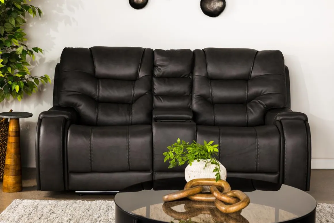 Estilo 2 Power Console Loveseat In Canyon Gray