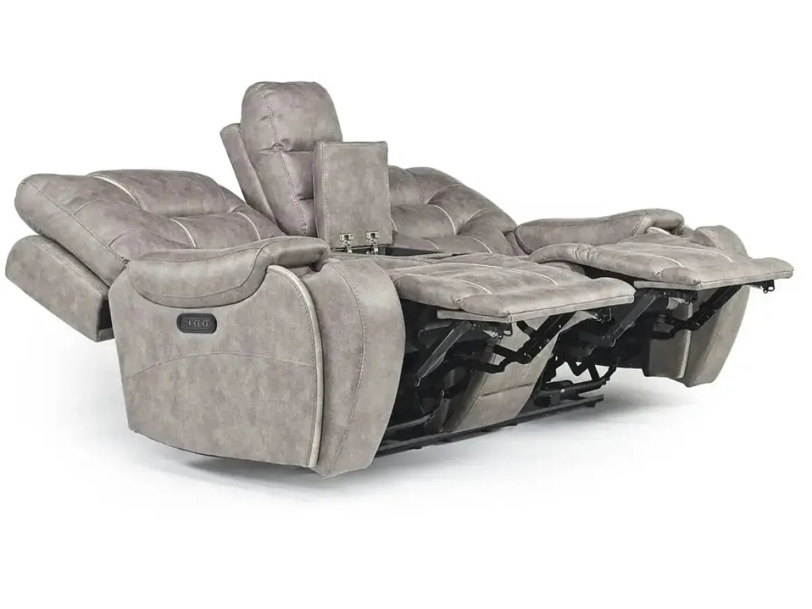 Estilo 2 Power Console Loveseat In Canyon Gray