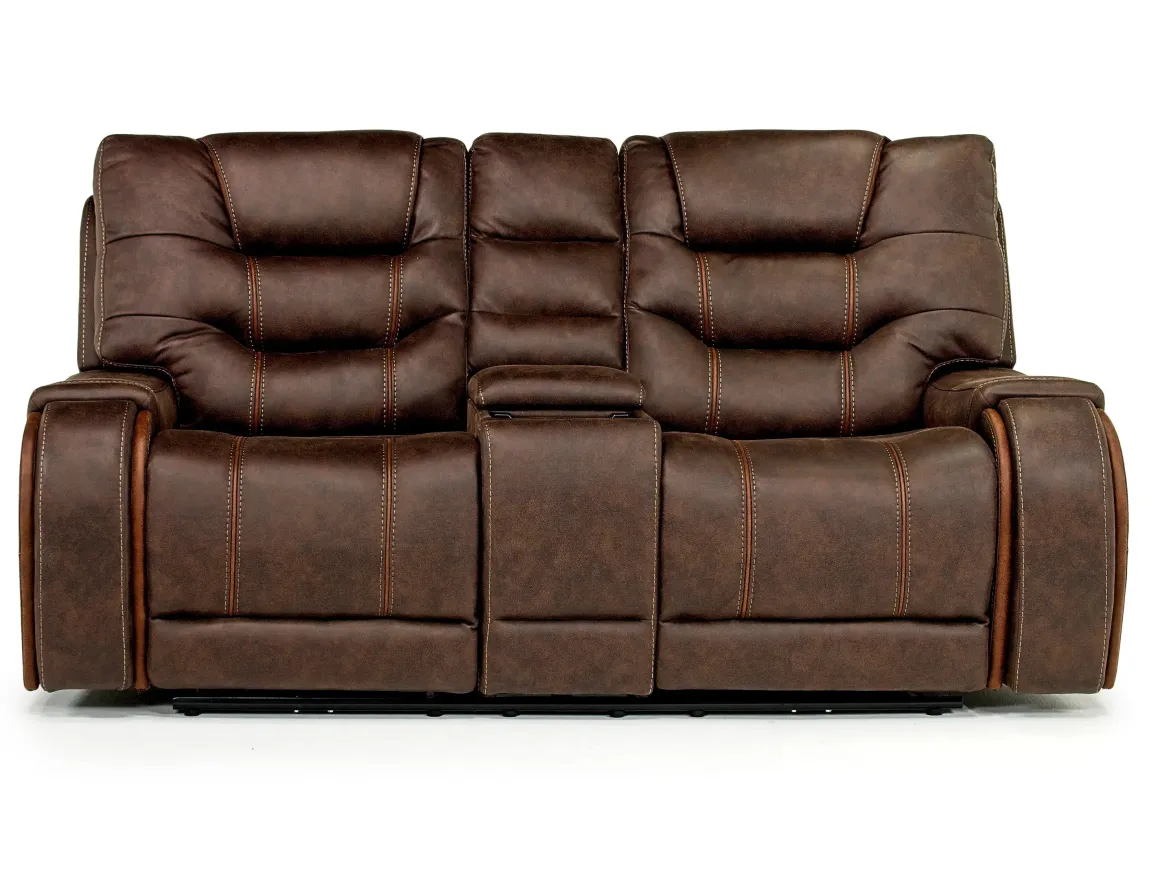 Estilo 2 Power Console Loveseat In Canyon Gray