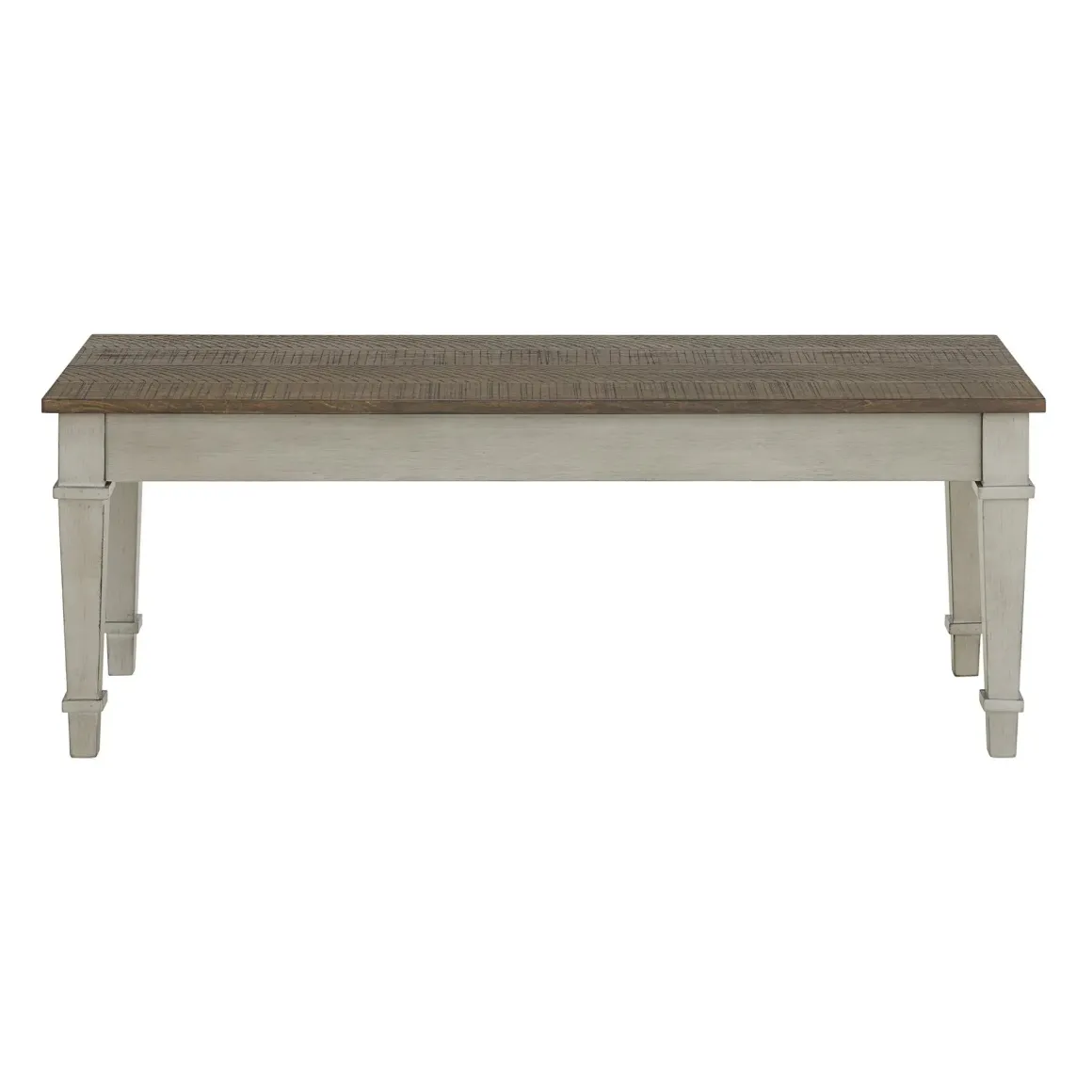 Farmington Dining Bench In Medium Brown/Washed Stone