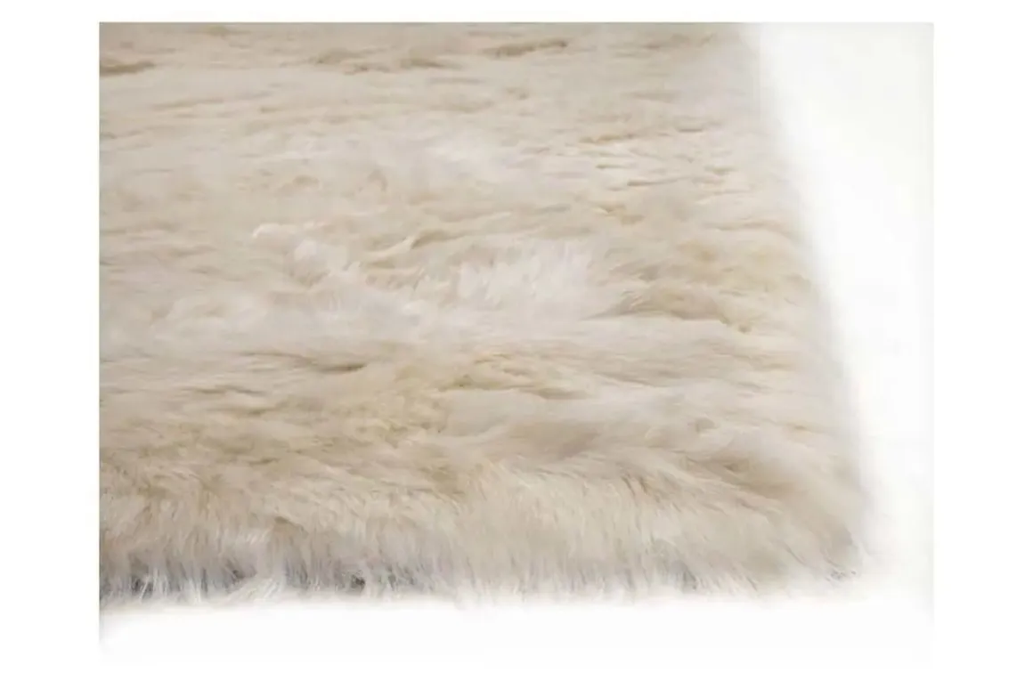 Faux Mink Luxe Rug In Ivory, 5’ X 8’